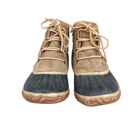 Sorel Out N About Leather Snow Boots NL2133-286 Leather Duck Waterproof Womens 7 - Picture 3 of 8